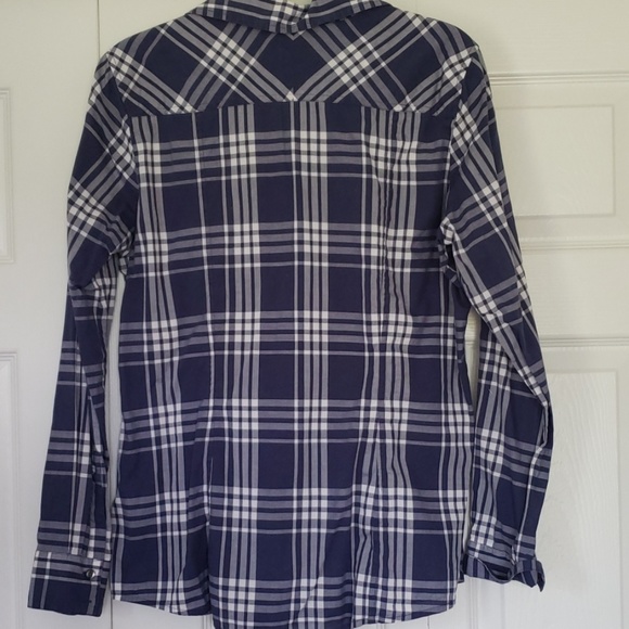 Banana Republic plaid button down.  Large. NWOT. - Picture 5 of 6